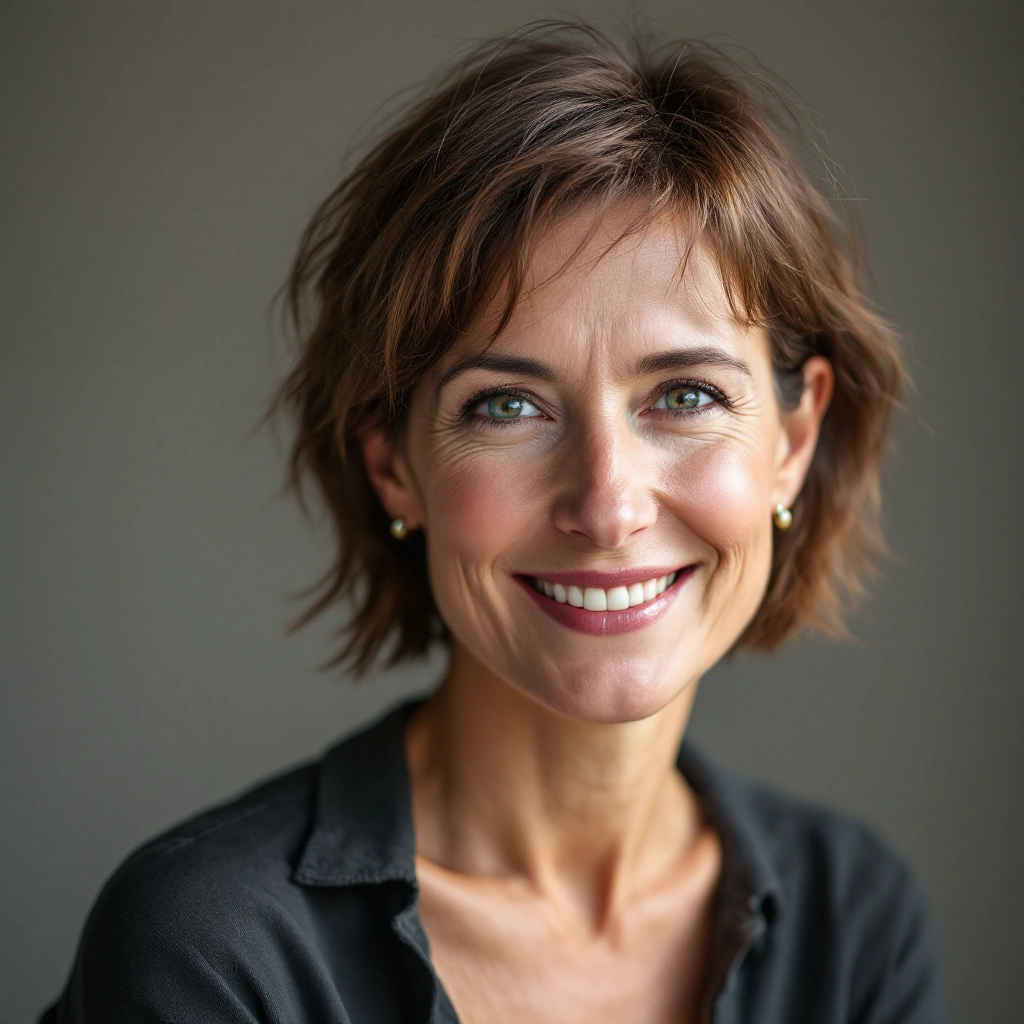 Photo de Marie Dubois, cliente satisfaite après installation pompe à chaleur